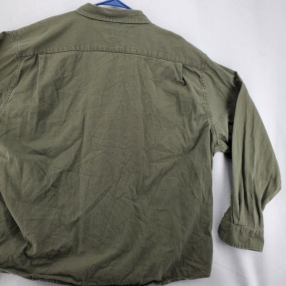 Wrangler Shirt Men's Casual Button Up Long Sleeve Collared Denim Green 3XL - Picture 10 of 12